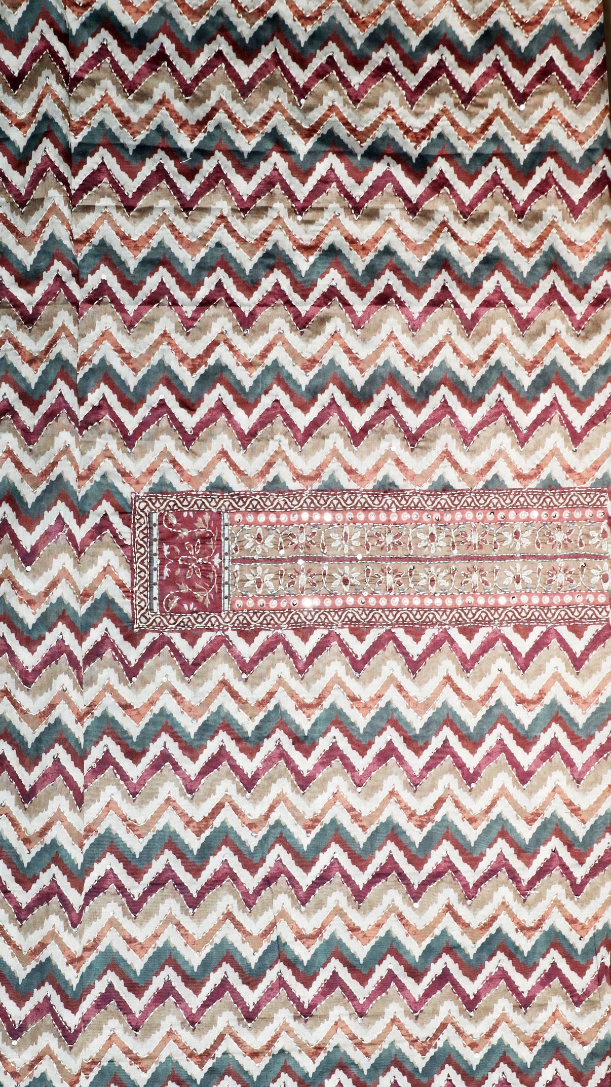 Elegant Maroon & Multicolour Printed Unstitched Suit Set