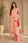 Blush Pink Floral Kurta Set đ¸â¨