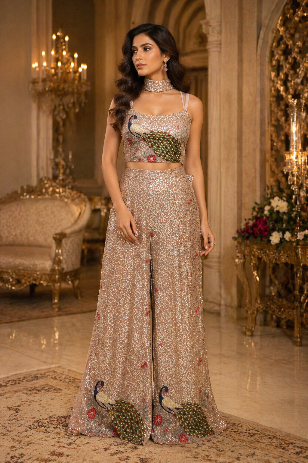 champagne gold co-ord Dress designed for modern festive elegance.