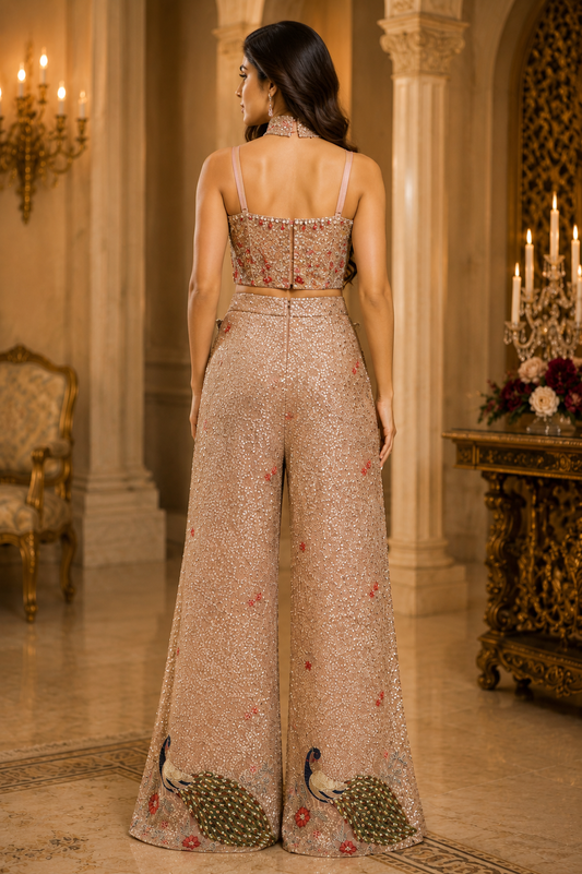 champagne gold co-ord Dress designed for modern festive elegance.