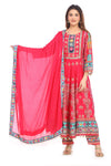 š Boho Royal Magenta Mirror Work Suit Set for Women | Multicolor Embroidered Kurta with Dupatta & Pants | Wedding & Festive Wear
