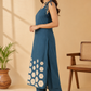 Premium Cotton Printed Kurta Set with Dupatta – Teal Blue