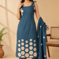 Premium Cotton Printed Kurta Set with Dupatta – Teal Blue