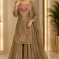 Bronze Gold Embroidered Sharara Suit Set