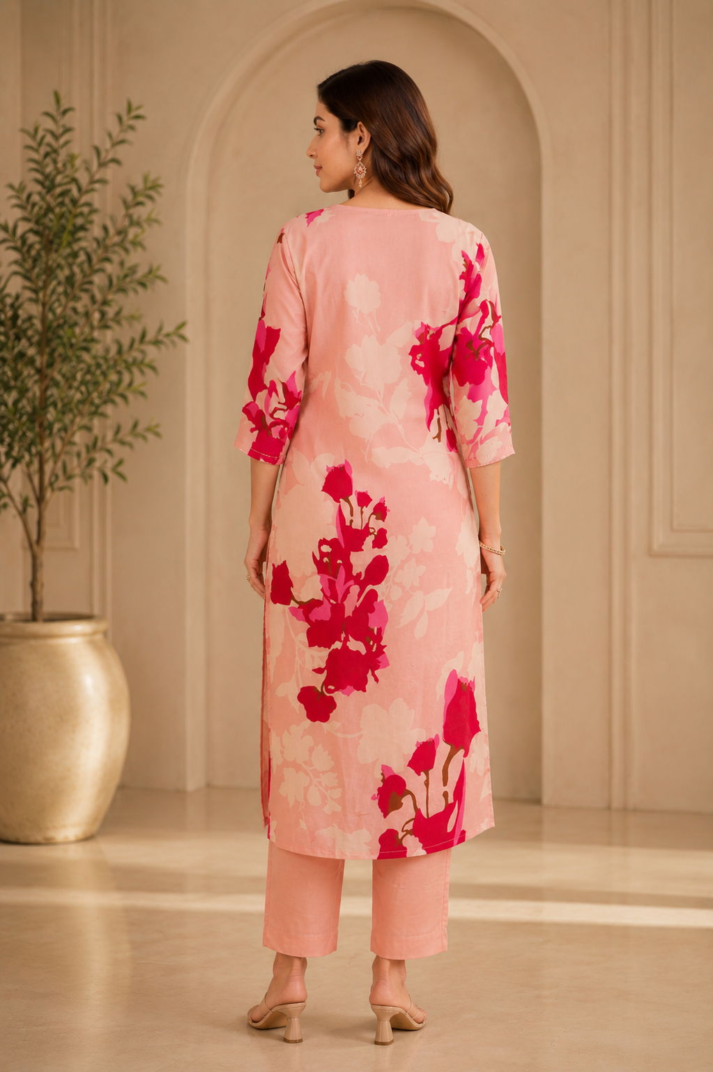 Blush Pink Floral Kurta Set 🌸✨