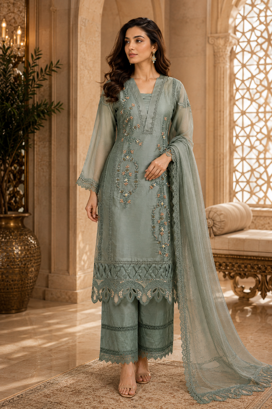 Stunning sage green designer kurta set ✨