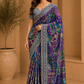 Stunning royal blue and teal designer saree