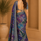 Stunning royal blue and teal designer saree