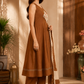 Coffee Brown Embroidered A-Line Kurta Set