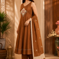 Coffee Brown Embroidered A-Line Kurta Set