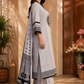 Premium Cotton Printed Kurta Set with Dupatta – Light Grey