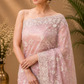 Elegant Blush Pink Embroidered Saree