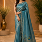 Peacock Elegance – Teal Blue Designer Saree