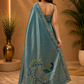 Peacock Elegance – Teal Blue Designer Saree