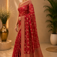 Royal Red Embroidered Designer Saree