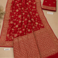 Royal Red Embroidered Designer Saree