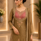 Bronze Gold Embroidered Sharara Suit Set