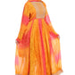 Festive Radiance Orange-Pink Bandhani Anarkali Suit Set for Women | Mirror Work Yoke | Dupatta &amp; Pants