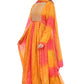 Festive Radiance Orange-Pink Bandhani Anarkali Suit Set for Women | Mirror Work Yoke | Dupatta &amp; Pants
