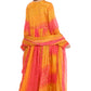 Festive Radiance Orange-Pink Bandhani Anarkali Suit Set for Women | Mirror Work Yoke | Dupatta &amp; Pants