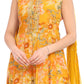 Sunlit Bloom Mustard Floral Anarkali Suit Set for Women | Sleeveless Kurta with Dupatta &Pants | Festive Ethnic Wear