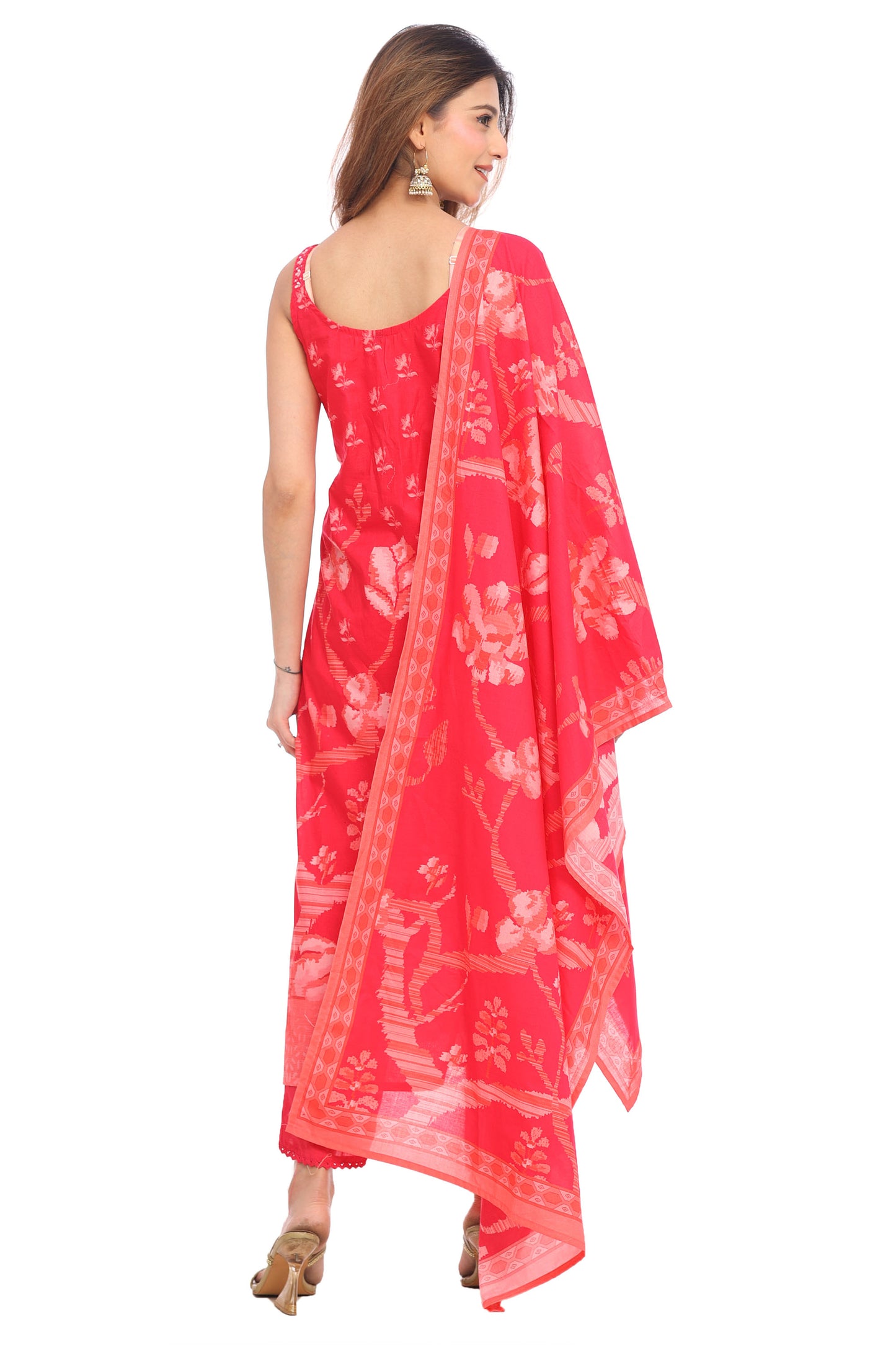 Rose Charm Pink Cotton Suit Set