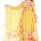 Floral Elegance Yellow Anarkali Suit Set