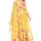 Floral Elegance Yellow Anarkali Suit Set