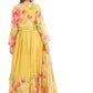 Floral Elegance Yellow Anarkali Suit Set