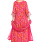Radiant Pink Embroidered Anarkali Suit Set with Dupatta