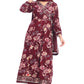 Wine Maroon Floral Anarkali Set with Embellished Details