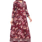Wine Maroon Floral Anarkali Set with Embellished Details