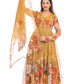 Mustard Yellow Floral Anarkali Set with Embroidered Dupatta