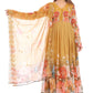 Mustard Yellow Floral Anarkali Set with Embroidered Dupatta