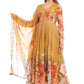 Mustard Yellow Floral Anarkali Set with Embroidered Dupatta