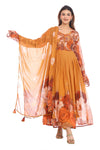 Mustard Floral Anarkali Set with Dupatta – A Blend of Warm Elegance