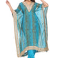 Teal Blue Designer Kaftan with Golden Embellishments