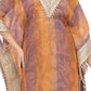 Rustic Mauve-Gold Striped Kurta Set with Heavy Lace Work
