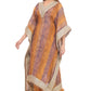 Rustic Mauve-Gold Striped Kurta Set with Heavy Lace Work
