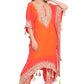 Elegant Orange-Red Designer Kurta Set with Embroidery & Tassels