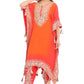 Elegant Orange-Red Designer Kurta Set with Embroidery & Tassels