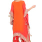 Elegant Orange-Red Designer Kurta Set with Embroidery & Tassels