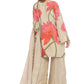 Elegant Beige Floral Embroidered Suit Set