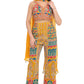 🧡 Tribal Tones Indo-Western Co-ord Set for Women | Printed Crop Top with Palazzo Pants &amp; Dupatta | Fusion Festive Wear