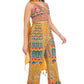 🧡 Tribal Tones Indo-Western Co-ord Set for Women | Printed Crop Top with Palazzo Pants &amp; Dupatta | Fusion Festive Wear