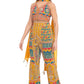 🧡 Tribal Tones Indo-Western Co-ord Set for Women | Printed Crop Top with Palazzo Pants &amp; Dupatta | Fusion Festive Wear