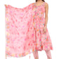 Elegant Peach Pink Floral Printed Anarkali Suit Set