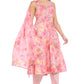 Elegant Peach Pink Floral Printed Anarkali Suit Set