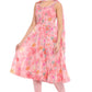 Elegant Peach Pink Floral Printed Anarkali Suit Set
