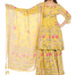 Elegant Yellow Floral Printed Sharara Suit Set